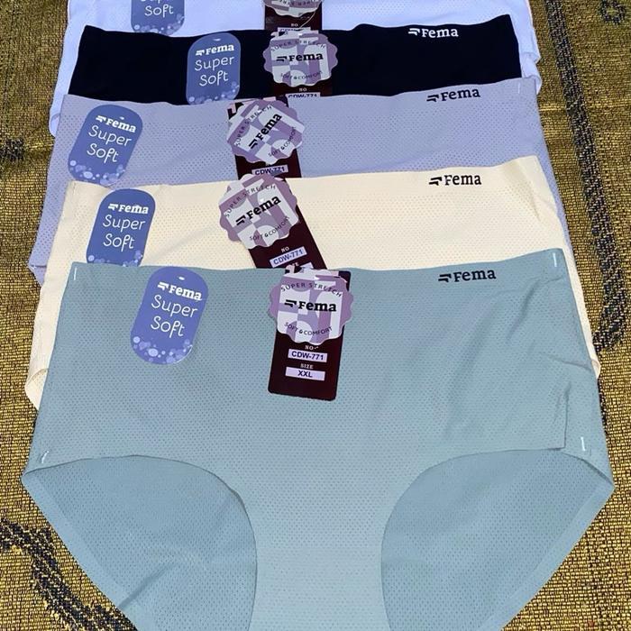6Pcs Celana Dalam Anti Jiplak Cd Wanita Seamles Cd Seamles Cewek Jumbo Xxl