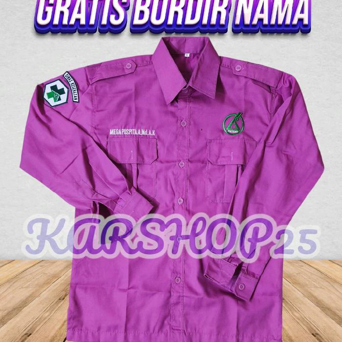 KEMEJA PATELKI LENGAN PANJANG TERBARU KEMEJA PATELKI WARNA PINK MARGENTA ATASAN BAJU PATELKI