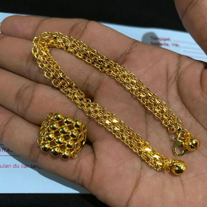 Gelang tikar viral free cincin emas palembang harga murah kualitas terjamin emas 24k tembaga asli se