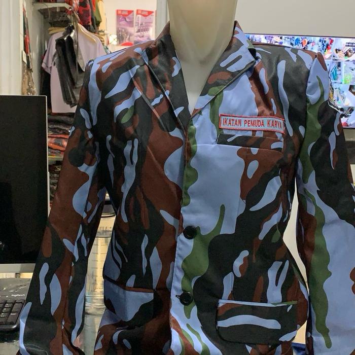 Jas Ikatan Pemuda Karya Kemeja IPK Motif Camouflage untuk Pria dan Wanita