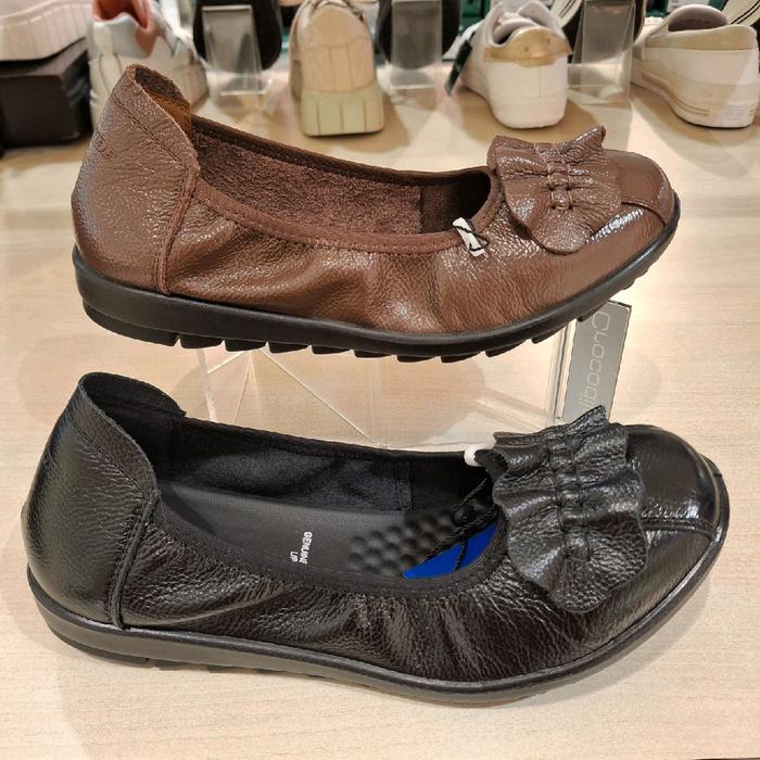 Rohde new sepatu flat wanita upper 100% kulit sapi asli ringan empuk & ori size 36-41
