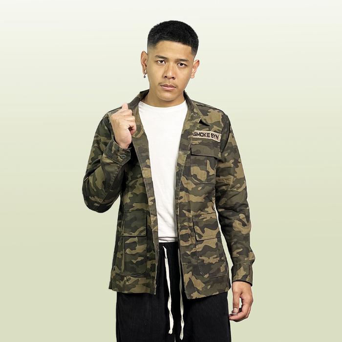 SMOKE Jacket Semi Parka Jacket Camo Canvas Casual Jaket Motor Pria Bomber Outer Distro Unisex Cowok