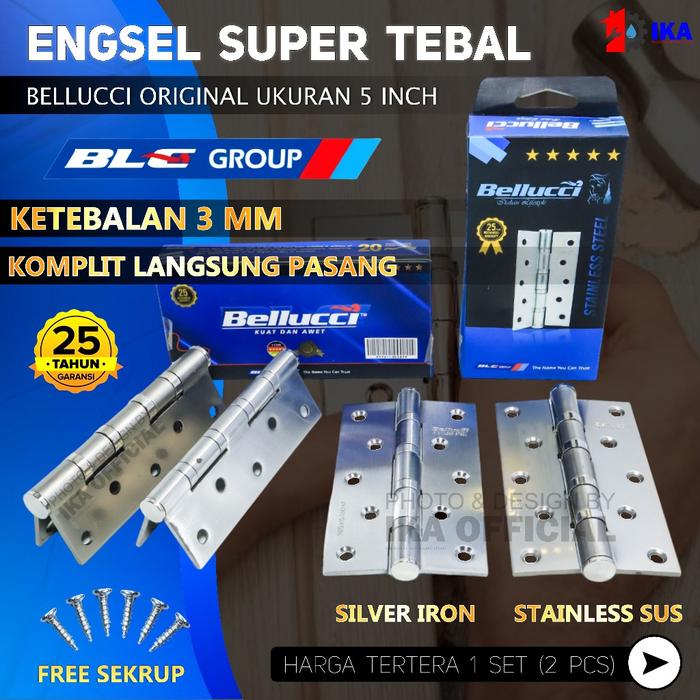 Engsel 5 inc Stainless SUS tebal / Engsel 5 Inch Stainless Tebal BELLUCCI BLC BELUCI / ENGSEL STANLI