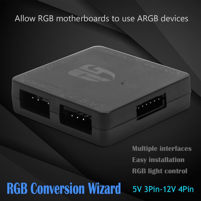 RGB Converter 5V 3Pin ARGB to 12V 4 Pin RGB Light Transfer Chassis