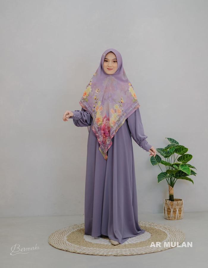 ARBIYAH SET SYARI CERUTY BABY DOLL FULL FURING BY BERMERK