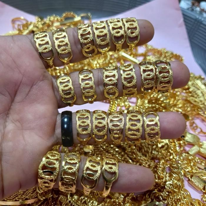 Cincin Emas Crum kristal Asli Aceh mewah