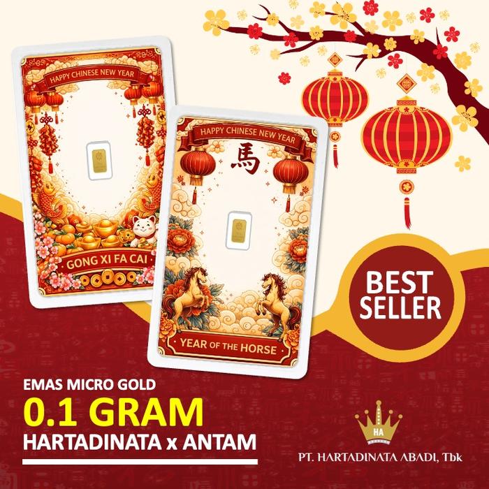 Emas Hartadinata x Antam 0.1 gram 0,1 gr Kado Imlek Chinese New Year