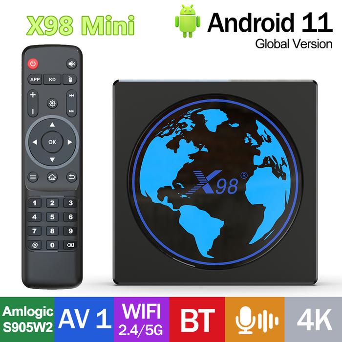 Original X98Mini TV Box Android11 Amlogic S905W2 X98 Mini 2G 16G 4G