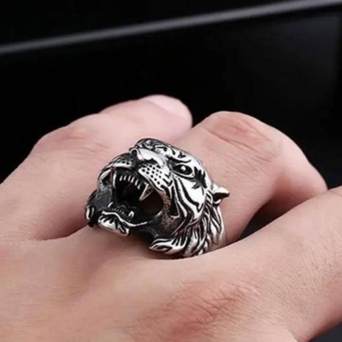 Cincin laki laki keren + kece berisi khodam macan 1 pcs
