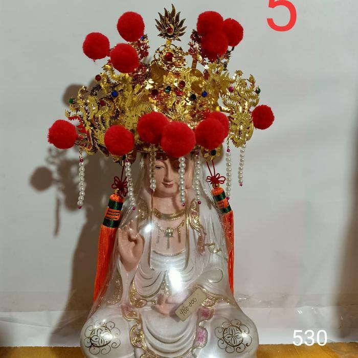 mahkota topi patug dewi kwan im guan yin - 12 inch