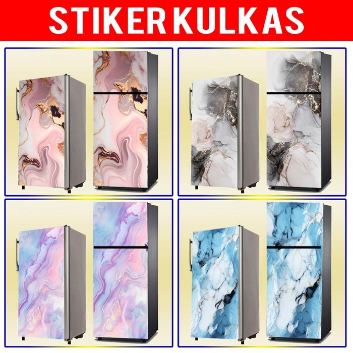 STIKER KULKAS 1PINTU, STIKER KULKAS 2PINTU / MOTIF MARMER