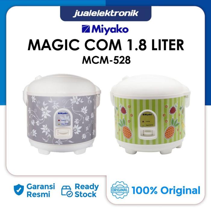 Miyako Magic Com 1.8 Liter 3in1 395 Watt MCM528 Ricecooker Food Grade Garansi Resmi MCM 528
