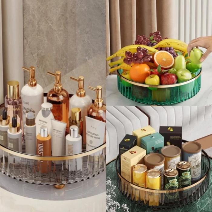 Rak kosmetik buah snack / Rak bumbu dapur putar 360 / Rak serbaguna