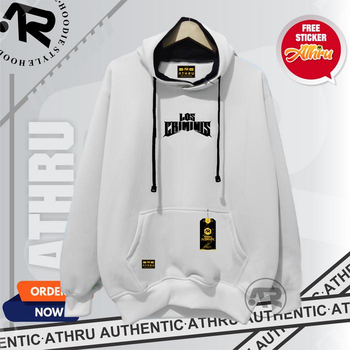 Athru Sweater Hoodie Keren Pria Wanita Warna Putih Sablon Los Jemper Cowok Cewek Bahan Tebal Adem Br