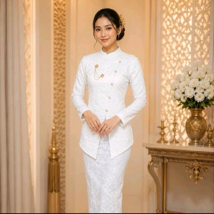 ( Free Bross ) Setelan Kebaya Janggan Fukuro Jawa Moderen