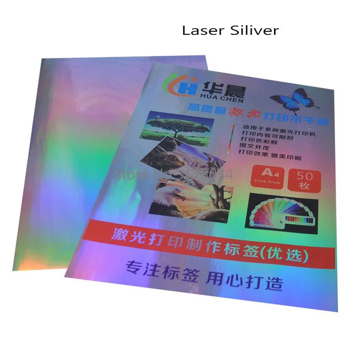 A4 blank Gold Transparent HOLOGRAM SILVER sticker label paper for