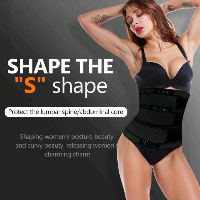 Waist Trainer Corset Korset Olahraga Pria Wanita Triple Straps