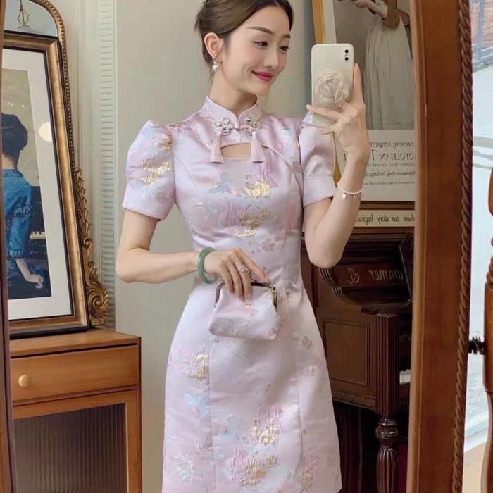 Cheongsam Dress Short/Long Wanita - Qi Pao Dress China Style