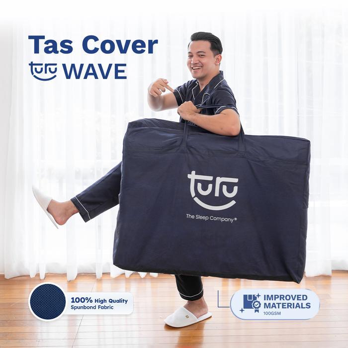 Turu Tas Bag Cover Kasur Lipat Turu Wave Spunbound Tebal - Dark Blue Penyimpanan Waterproof