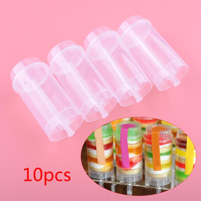 10Pcs Transparent PP Anti-skid DIY Pushable Push Up Pop Cake Holders