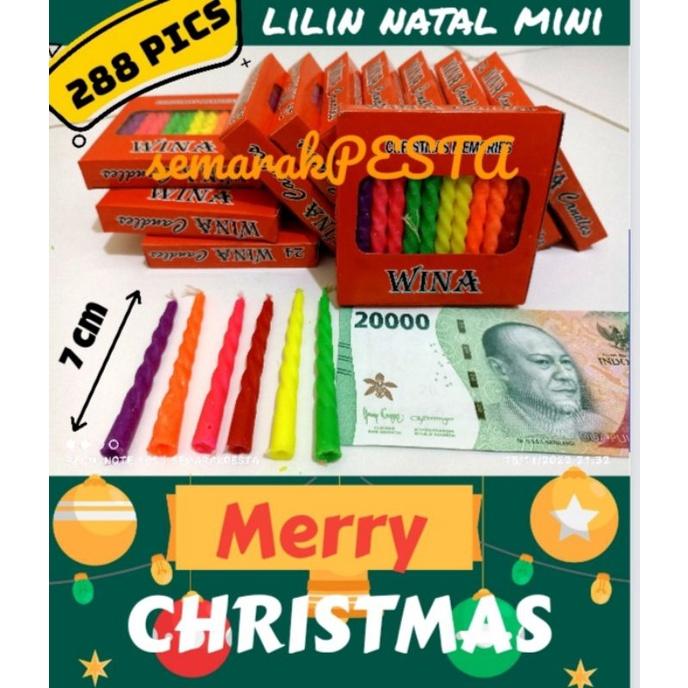 PREMIUM (READY) terjamin (1 BOX=288PCS)LILIN NATAL/LILIN NATAL KECIL/LILIN ULIR NATAL/LILIN CHRISTMA