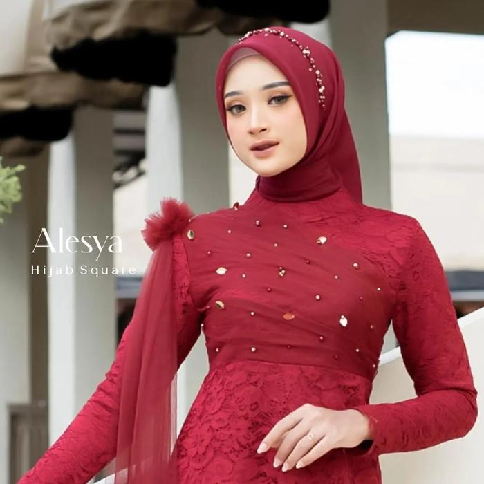 LYF Official Square Alesya Segi Empat Premium Jilbab Kerudung Hijab Bahan Paris Premium Wanita Musli