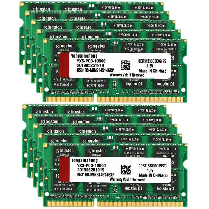 12 Buah Set DDR3 2GB RAM 1333Mhz PC3-10600S SO-DIMM LAPTOP 204 Pin