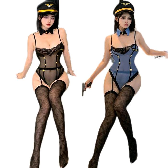 Seragam Polisi Bodysuit Teddy Police Uniform Cosplay Kostum