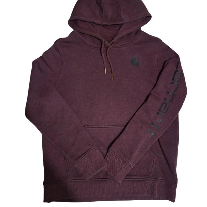 Hoodie Carhartt Spellout Maroon Size M fit L