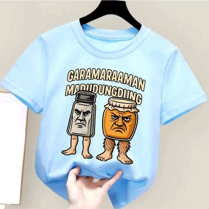 Baju Kaos ANAK Laki Perempuan Motif Garam dan Madu anomali Atasan ANAK Cowok Cewek 1-12 Thn Bahan Ad