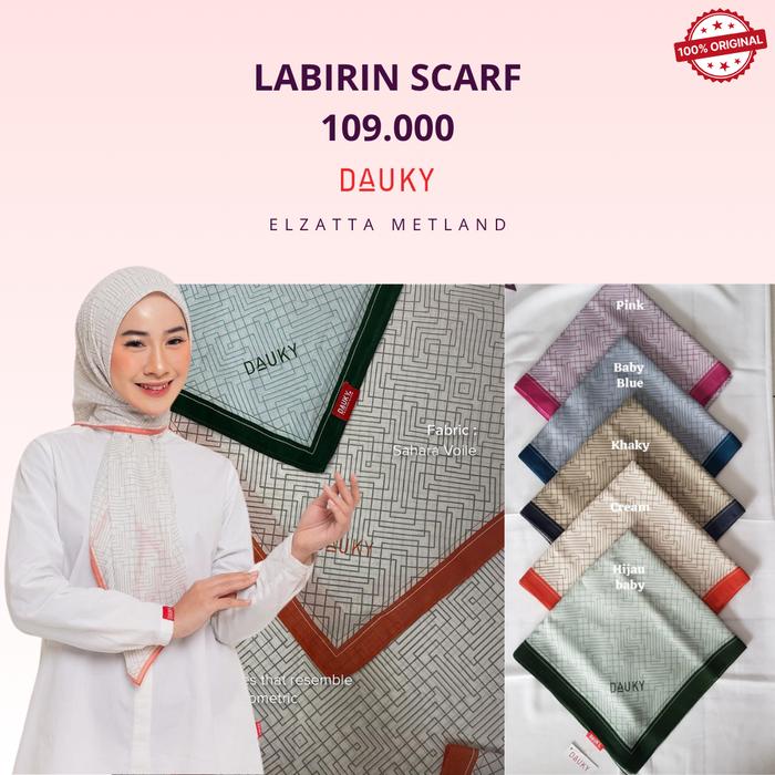 Dauky Labirin scarf Hijab segiempat motif original terbaru