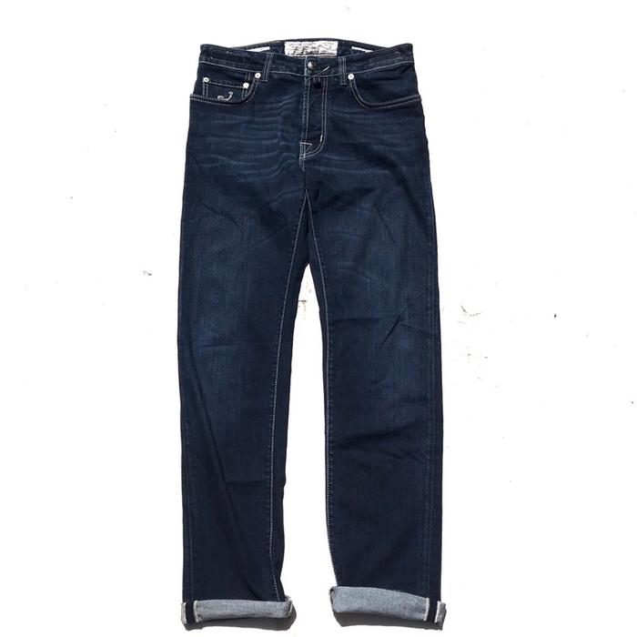 Jacob Cohen Indigo Denim Jeans Selvedge Handmade and tailored in Italy from Japanese Fabrics Size