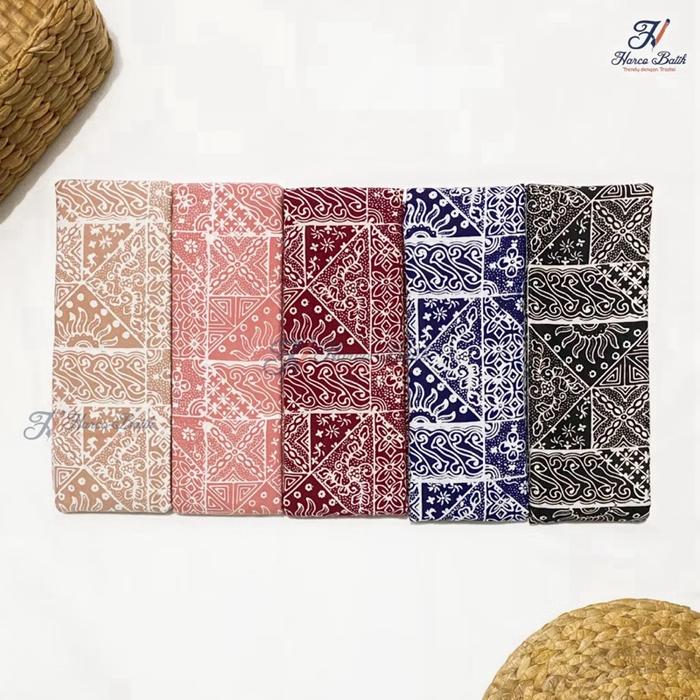Harco Batik - Kain Batik Cap Handmade Motif Healer Segitiga Kombinasi - Batik Cantik Elegant Terbaru