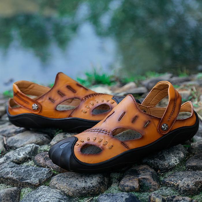 Eiger - Sandal Gunung Klasik Original Sandal Adventur Outdoor Hiking Mendaki Sandal Kulit Sapi Asli 