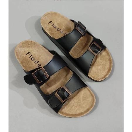 Sendal Pria Fladeo Sandal Kulit Selop Cowok Sandal Slide Pria Wanita Fladeo Terbaru Merah