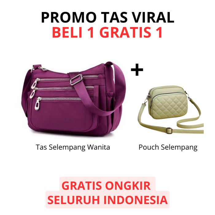 VIRAL DAPAT 2 - Tas Selempang Ibu Cewek Wanita Untuk Kondangan Pengajian Sekolah BONUS Mini Selempan