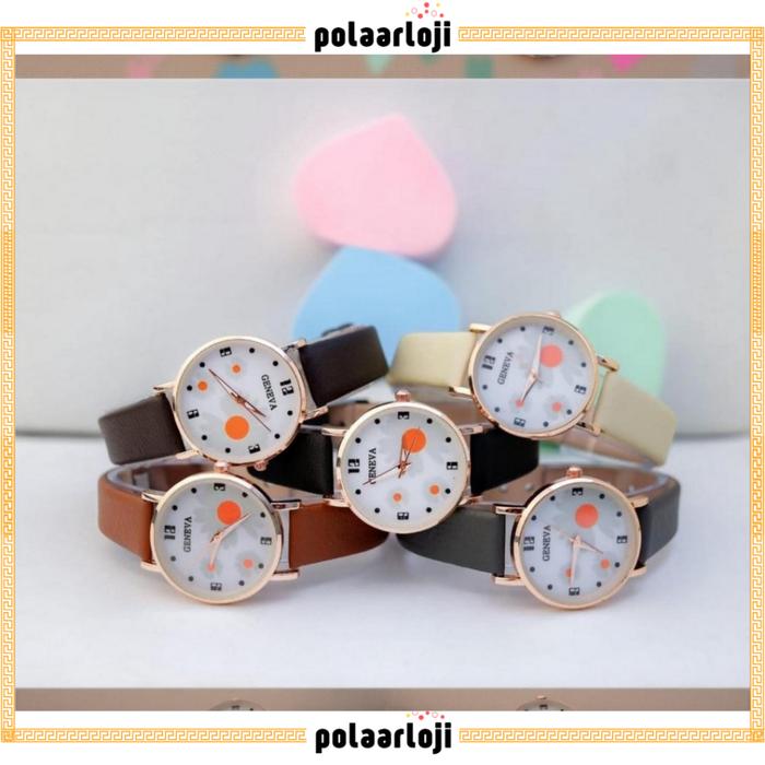 PA Jam Tangan Wanita Pria Couple Polos Casual Dial Bulat Fashion Analog Quartz Simple Strap Kulit Pu