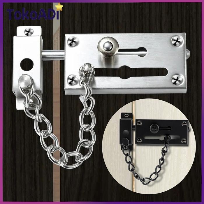 Grendel Rantai FULL STAINLESS 304 Soligen Selot Pintu Gerendel 4 Inch Slot 4" Kunci SUS 304