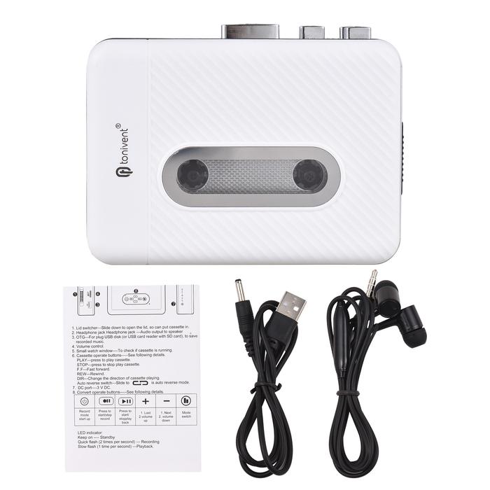 TONIVENT Cassette Tape to MP3 Converter Cassette To MP3 Card Player U Disk Tape Recorder to MP3 Play