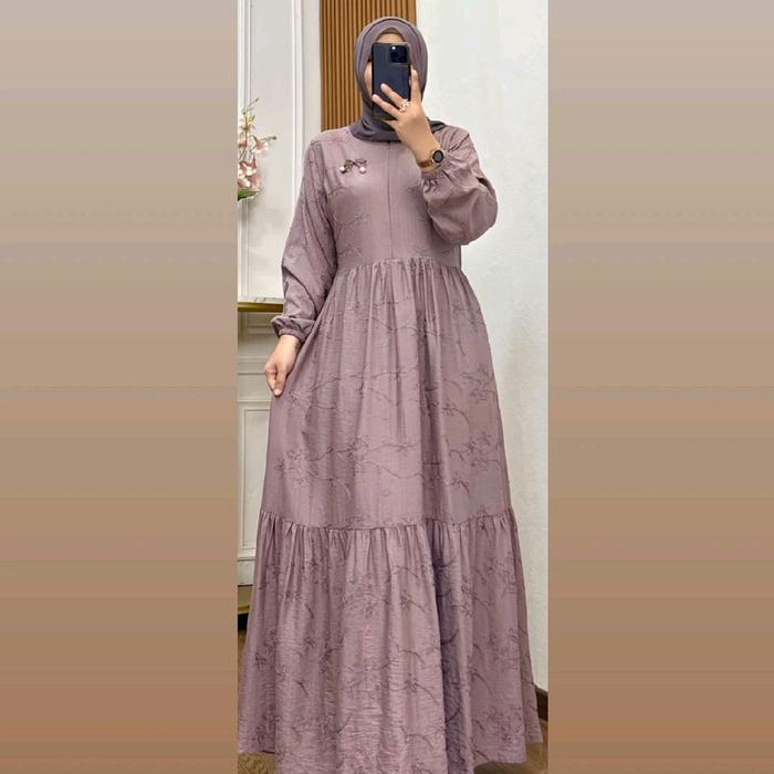 ready gamis lediza terbaru serian 3 warna model mewah dan elegan