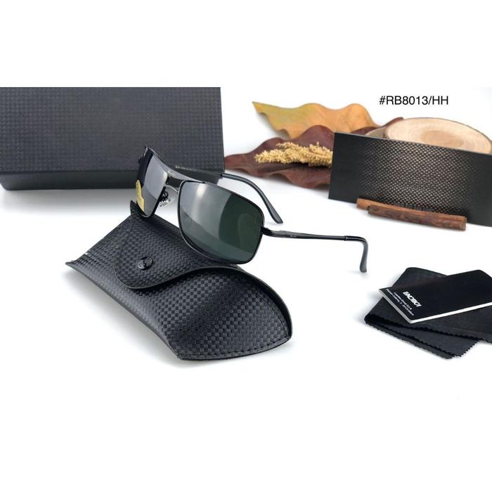 KACAMATA SUNGLASSES TERBARU PRIA RB 8013 LENSA POLARIZED PREMIUM ANTISILAU ANTIRADIASI FRAME TITANIU