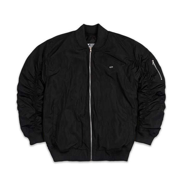 Black ID - Jaket Bomber Pria Lengan Panjang Full Black | JKT Foku