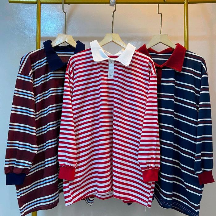 KAOS RUGBY SALUR GARIS JUMBO LD 130 LD 140 LD 160 KAOS JUMBO KAOS OVERSIZE