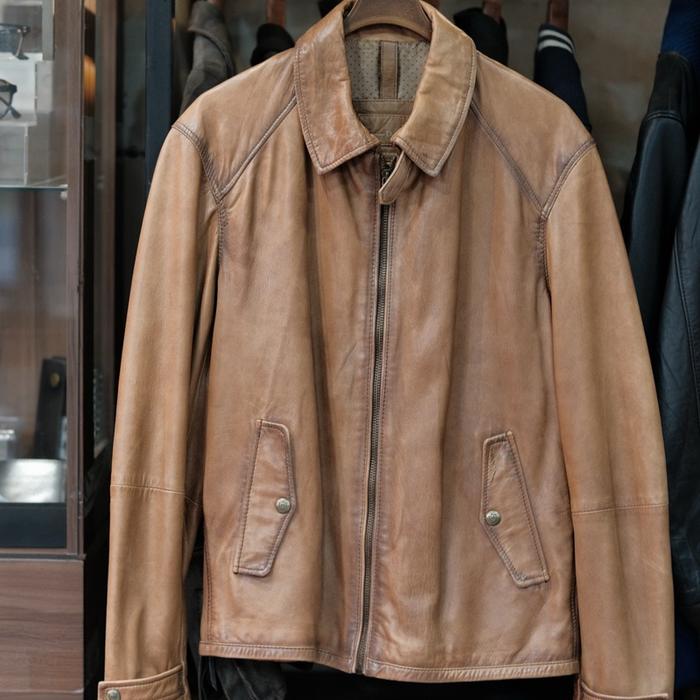 Massimo Dutti Natural Leather Jacket Original