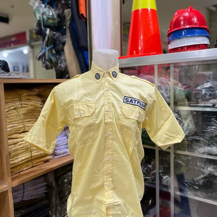 Baju Kerja-Seragam Satpam PDH Kuning Lengan Pendek Bahan American Drill – Seragam Dinas Harian Secur
