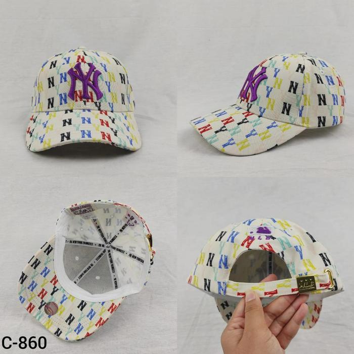 C-860 Topi NY MLB Rainbow Cap White Katun Import