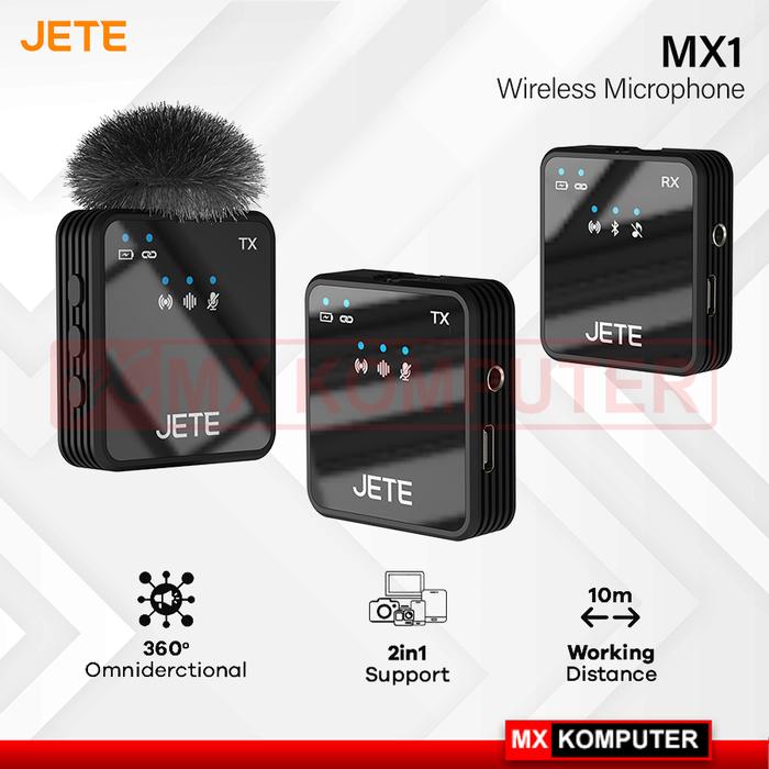 Microphone Wireless Jete MX1 Clip On Mic 2in1