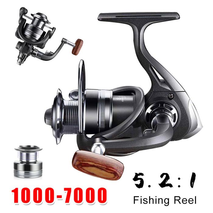 Gulungan Pancing Spinning Reel 1000-7000, Reel Pancing Seri 5.2:1