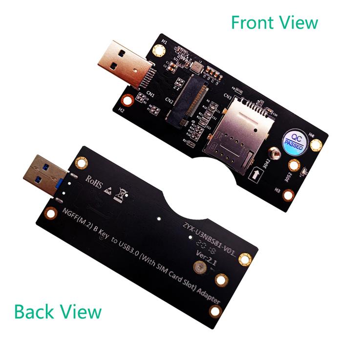 NGFF M.2 Key B to USB 3.0 Adapter Expansion Card with SIM 8pin Card