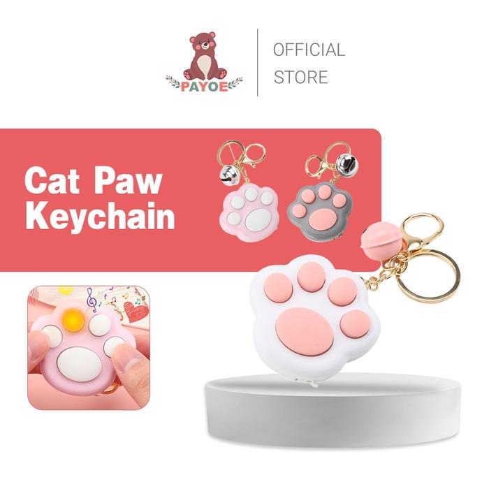 PAYOE Mini Fidget Toy Fidget Game Keychain Lovely Portable Funny Cat Paw Push Mainan Musik Anak